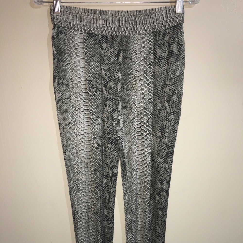 Stella McCartney Silk Snake Print Jogger Pants